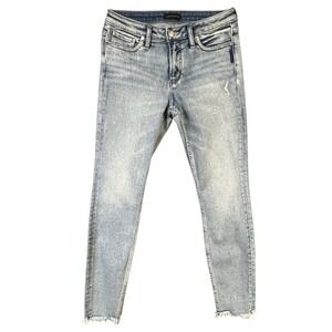 Silver Jeans Co Most Wanted Light Wash‎ Frayed Hem Skinny Jeans Women Size 28